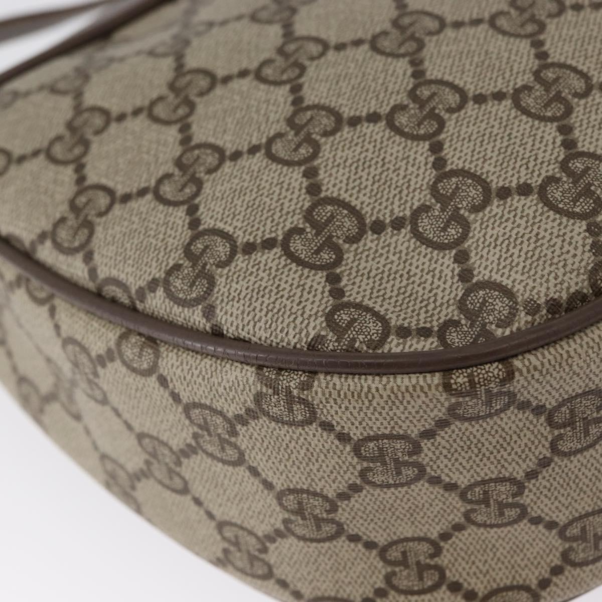 GUCCI GG Supreme Web Sherry Line Bag PVC Beige Gold 10 02 056 Auth BA10446