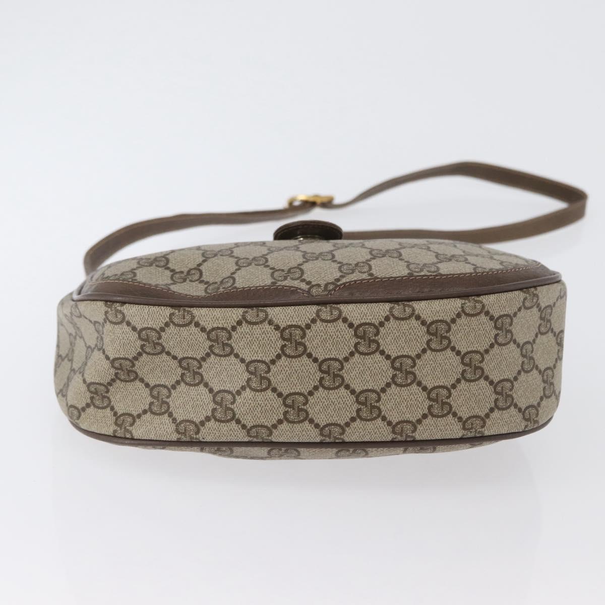 GUCCI GG Supreme Web Sherry Line Bag PVC Beige Gold 10 02 056 Auth BA10446