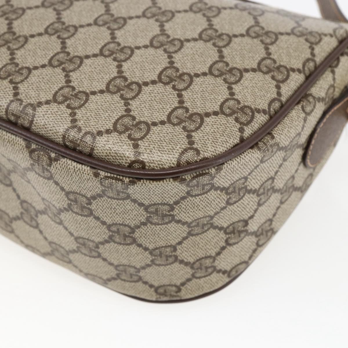 GUCCI GG Supreme Web Sherry Line Bag PVC Beige Gold 89 02 032 Auth BA10447
