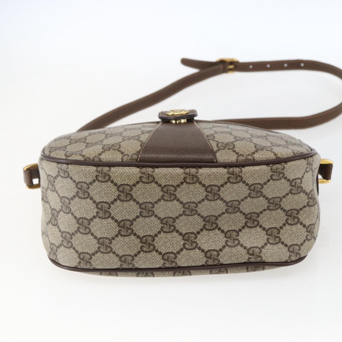 GUCCI GG Supreme Web Sherry Line Bag PVC Beige Gold 89 02 032 Auth BA10447