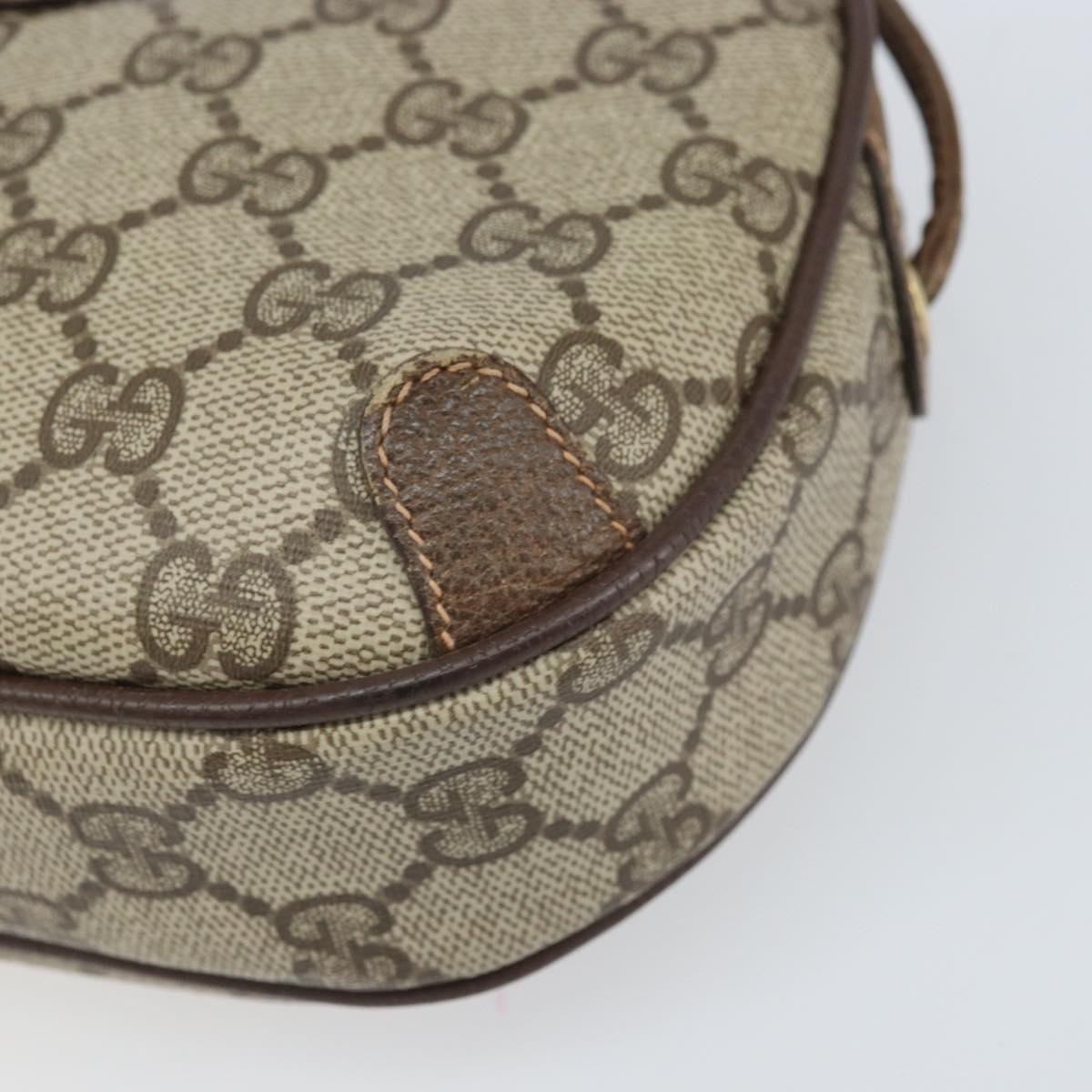 GUCCI GG Supreme Web Sherry Line Bag PVC Beige Gold 89 02 066 Auth BA10448