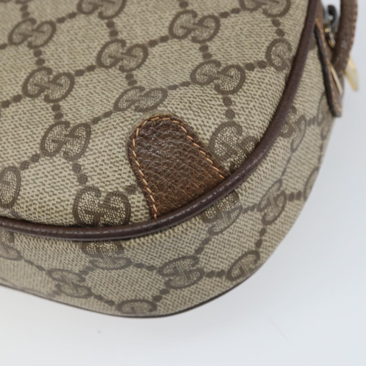 GUCCI GG Supreme Web Sherry Line Bag PVC Beige Gold 89 02 066 Auth BA10448