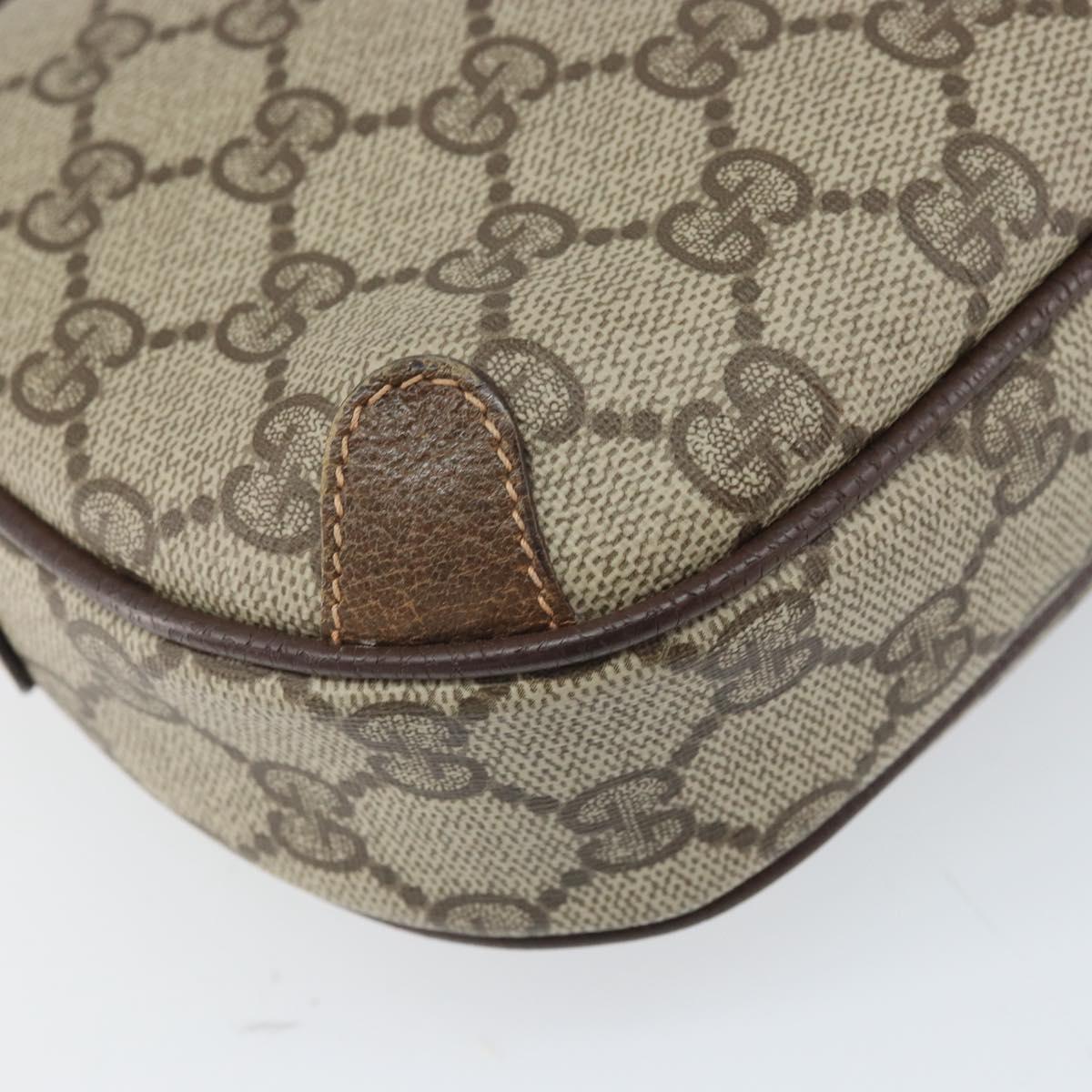 GUCCI GG Supreme Web Sherry Line Bag PVC Beige Gold 89 02 066 Auth BA10448