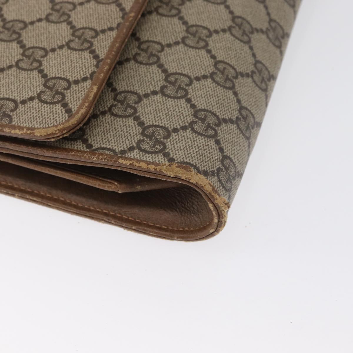 GUCCI GG Supreme Shoulder Bag PVC Beige Gold 904 02 050 Auth BA10453