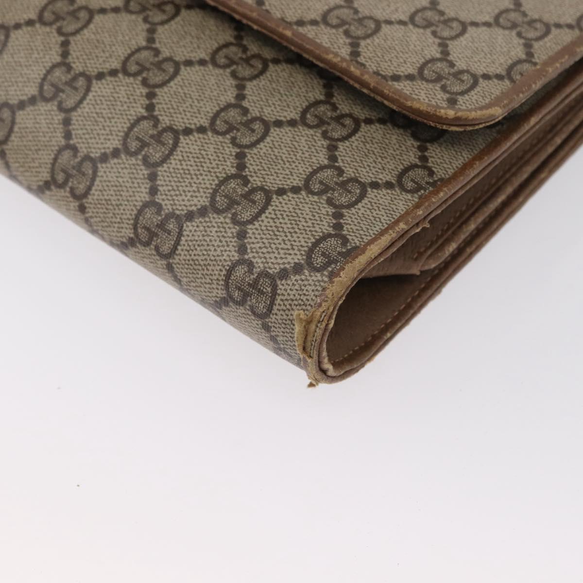 GUCCI GG Supreme Shoulder Bag PVC Beige Gold 904 02 050 Auth BA10453