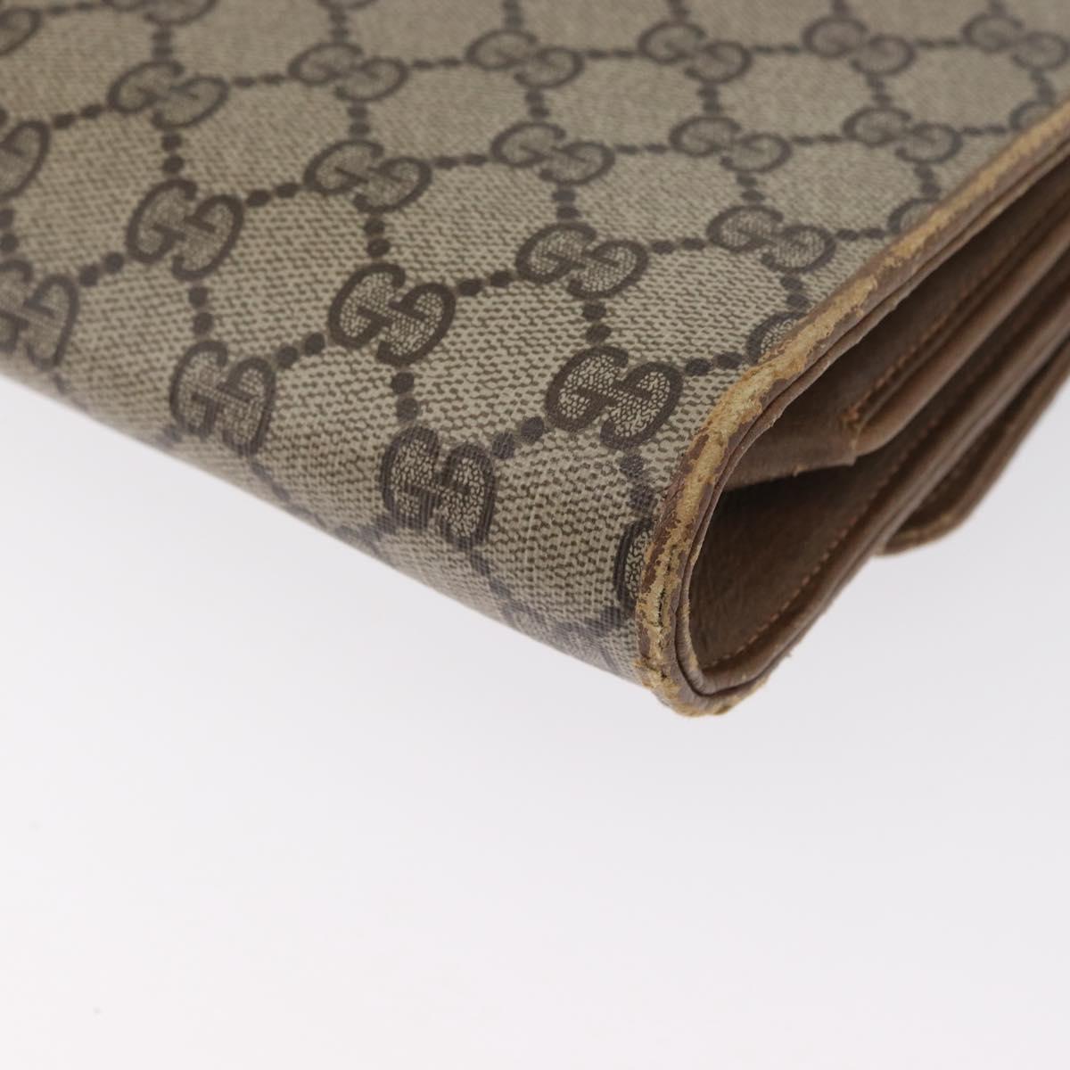 GUCCI GG Supreme Shoulder Bag PVC Beige Gold 904 02 050 Auth BA10453