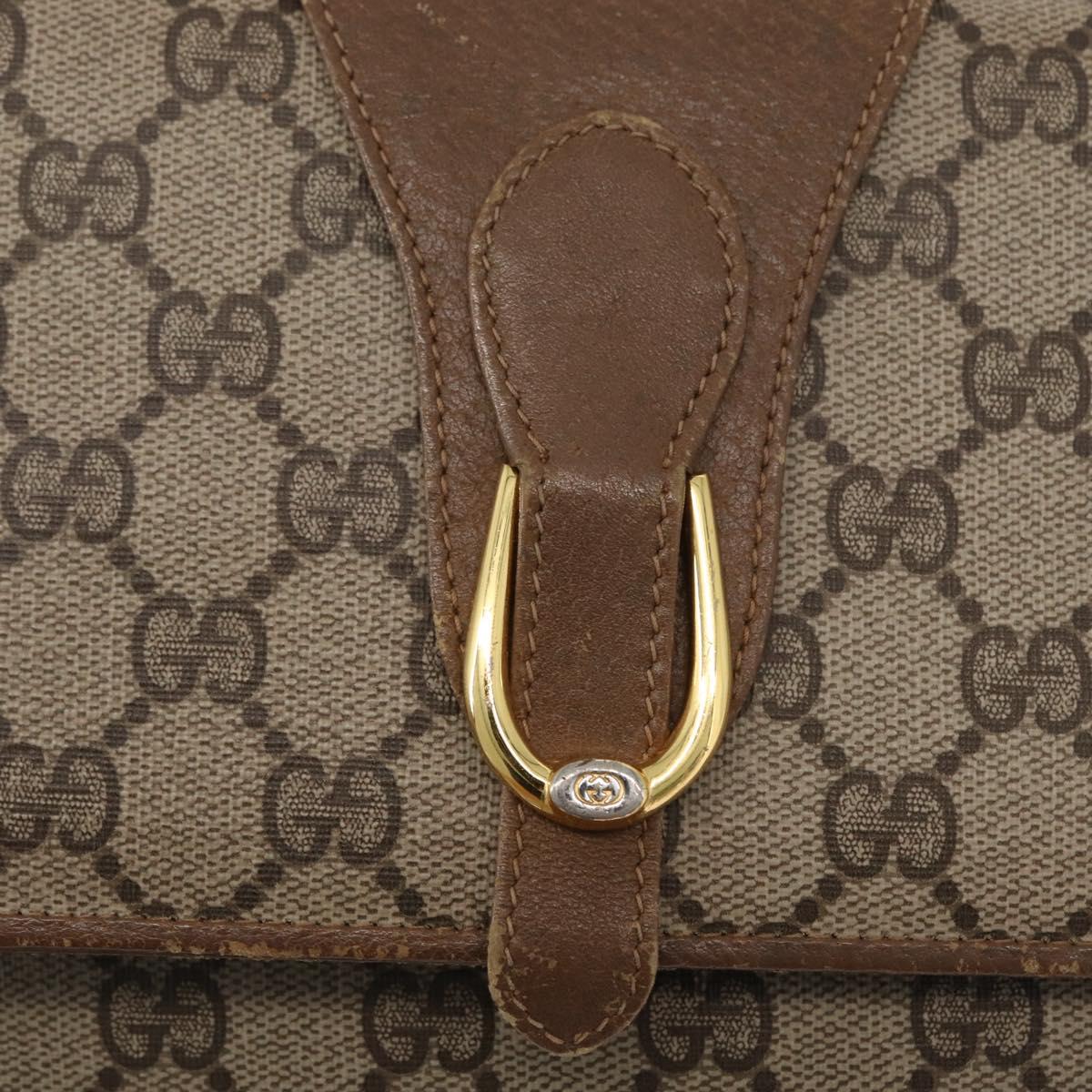 GUCCI GG Supreme Shoulder Bag PVC Beige Gold 904 02 050 Auth BA10453