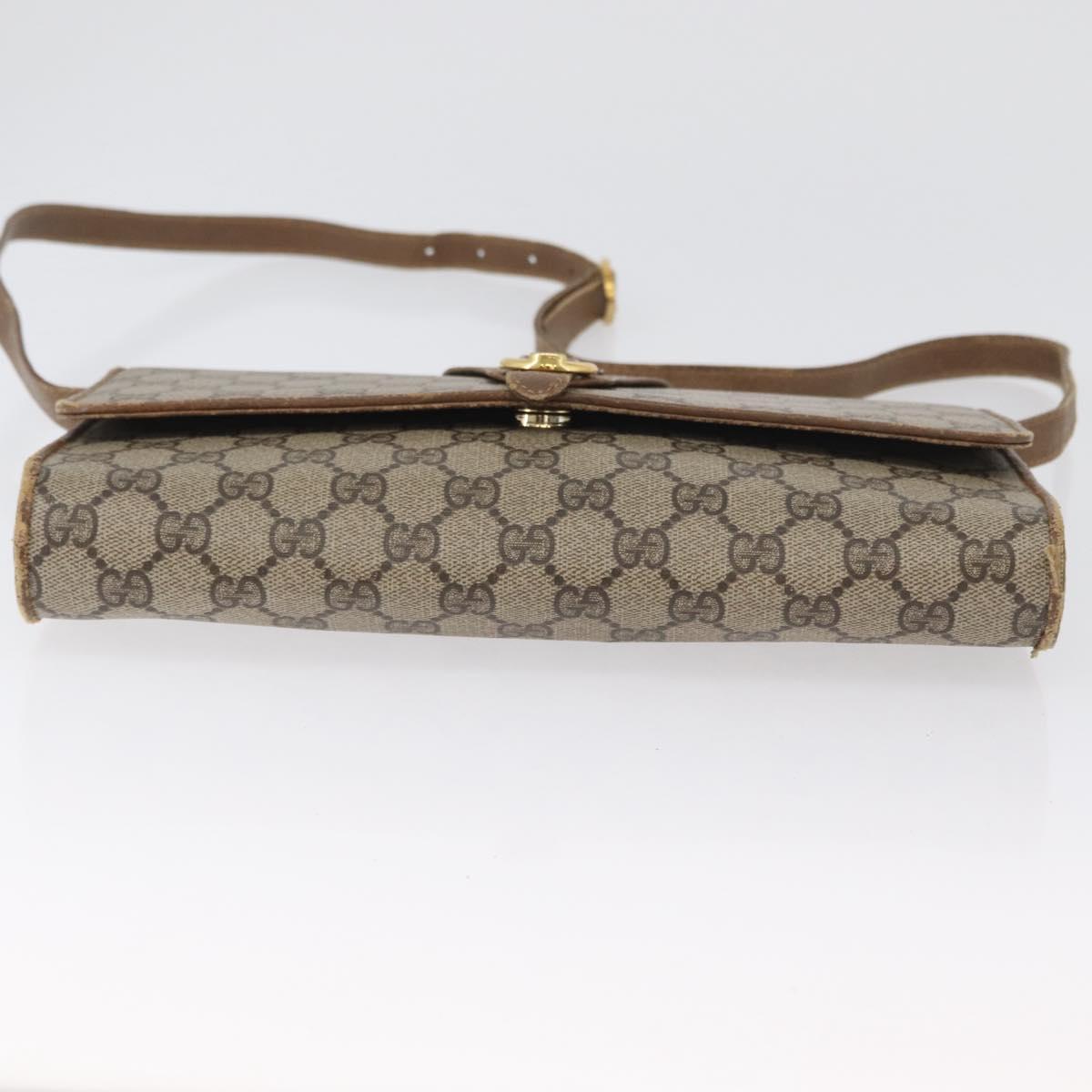 GUCCI GG Supreme Shoulder Bag PVC Beige Gold 904 02 050 Auth BA10453