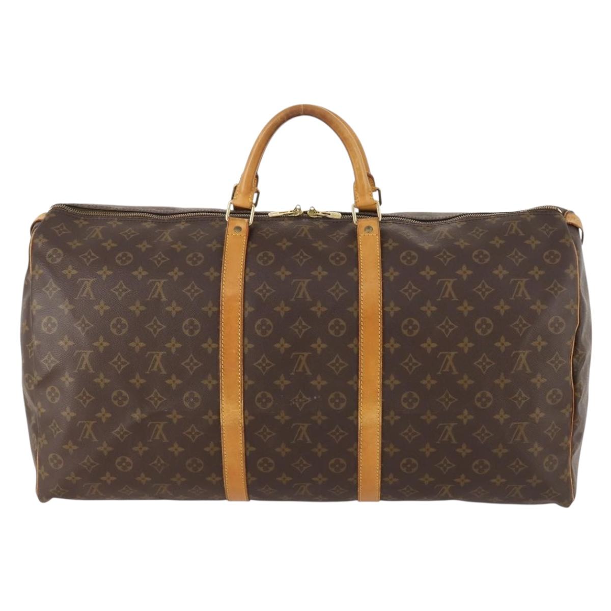 LOUIS VUITTON Monogram Keepall 60 Boston Bag M41422 LV Auth BA10455