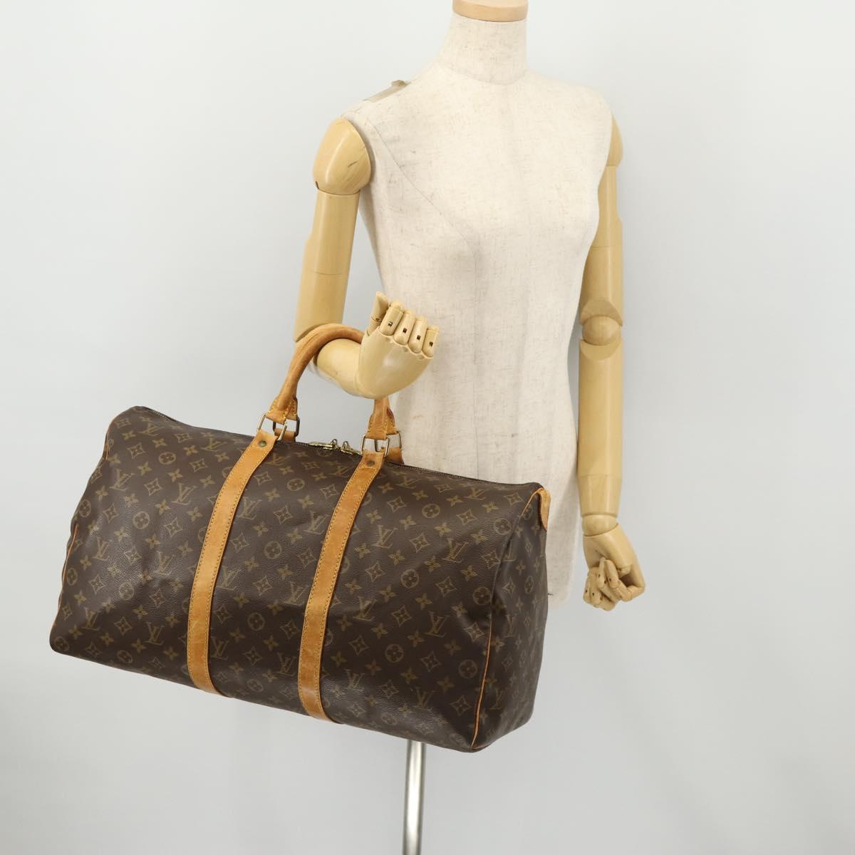 LOUIS VUITTON Monogram Keepall 50 Boston Bag M41426 LV Auth BA10469