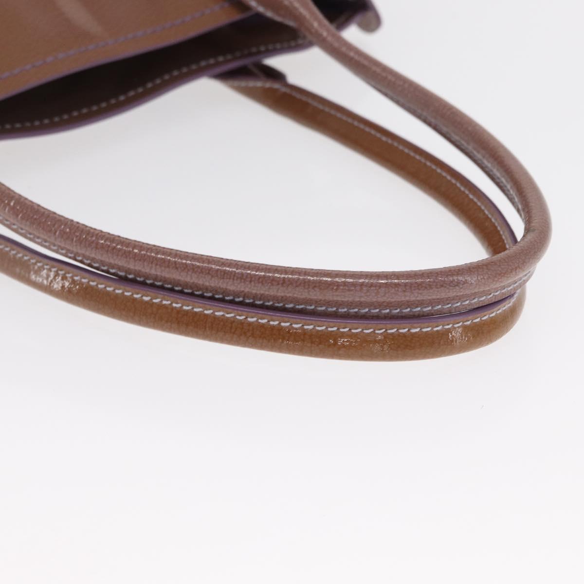 Salvatore Ferragamo Hand Bag Patent leather Purple Silver Auth BA10471