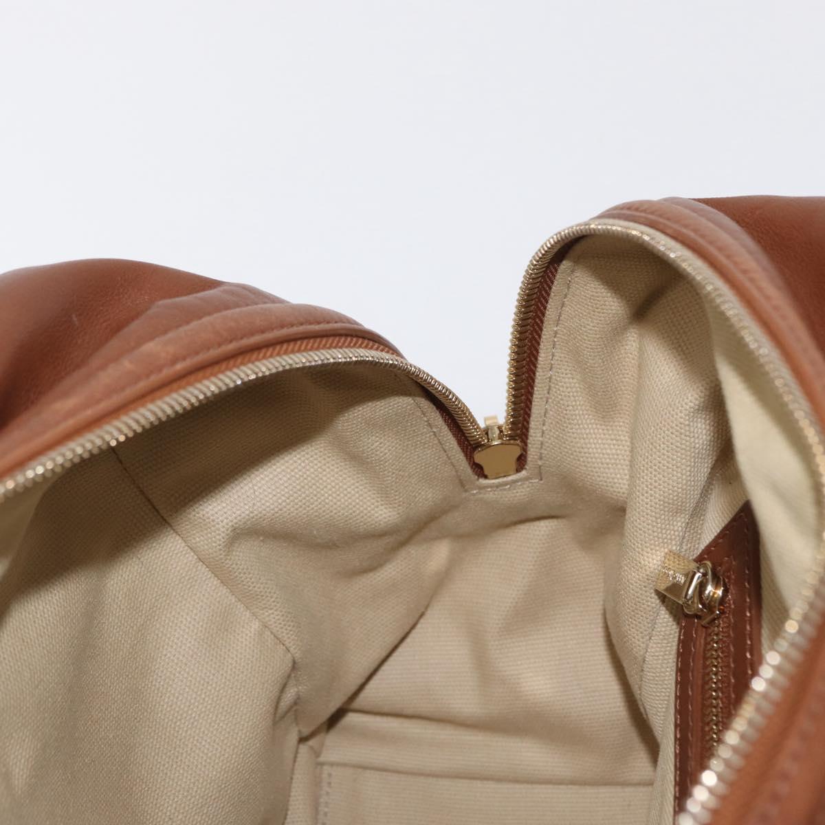 Jimmy Choo Hand Bag Leather Brown Gold Auth BA10473