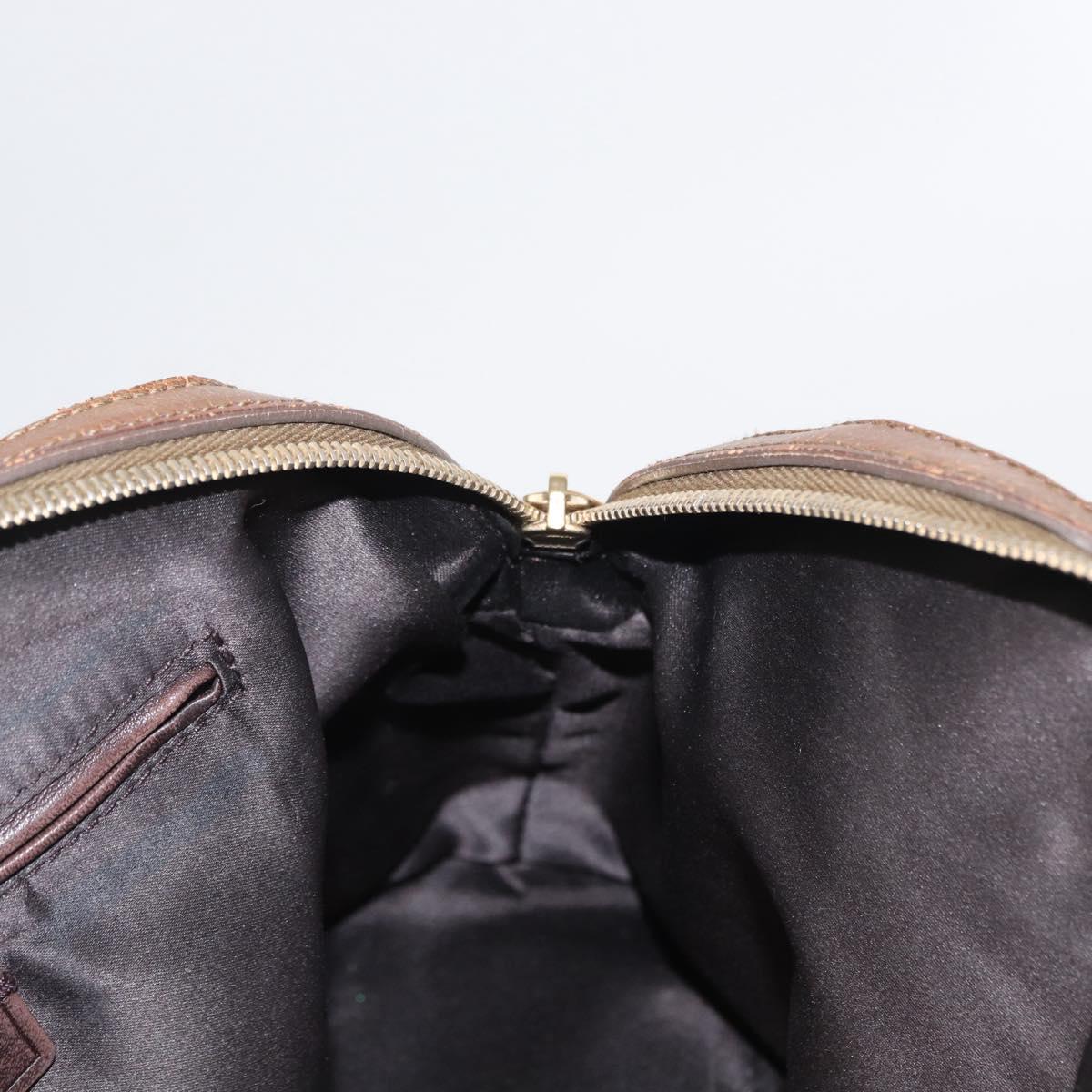 SAINT LAURENT Hand Bag Leather Brown Gold 156465 Auth BA10476