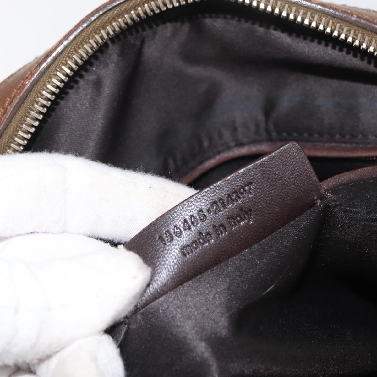 SAINT LAURENT Hand Bag Leather Brown Gold 156465 Auth BA10476