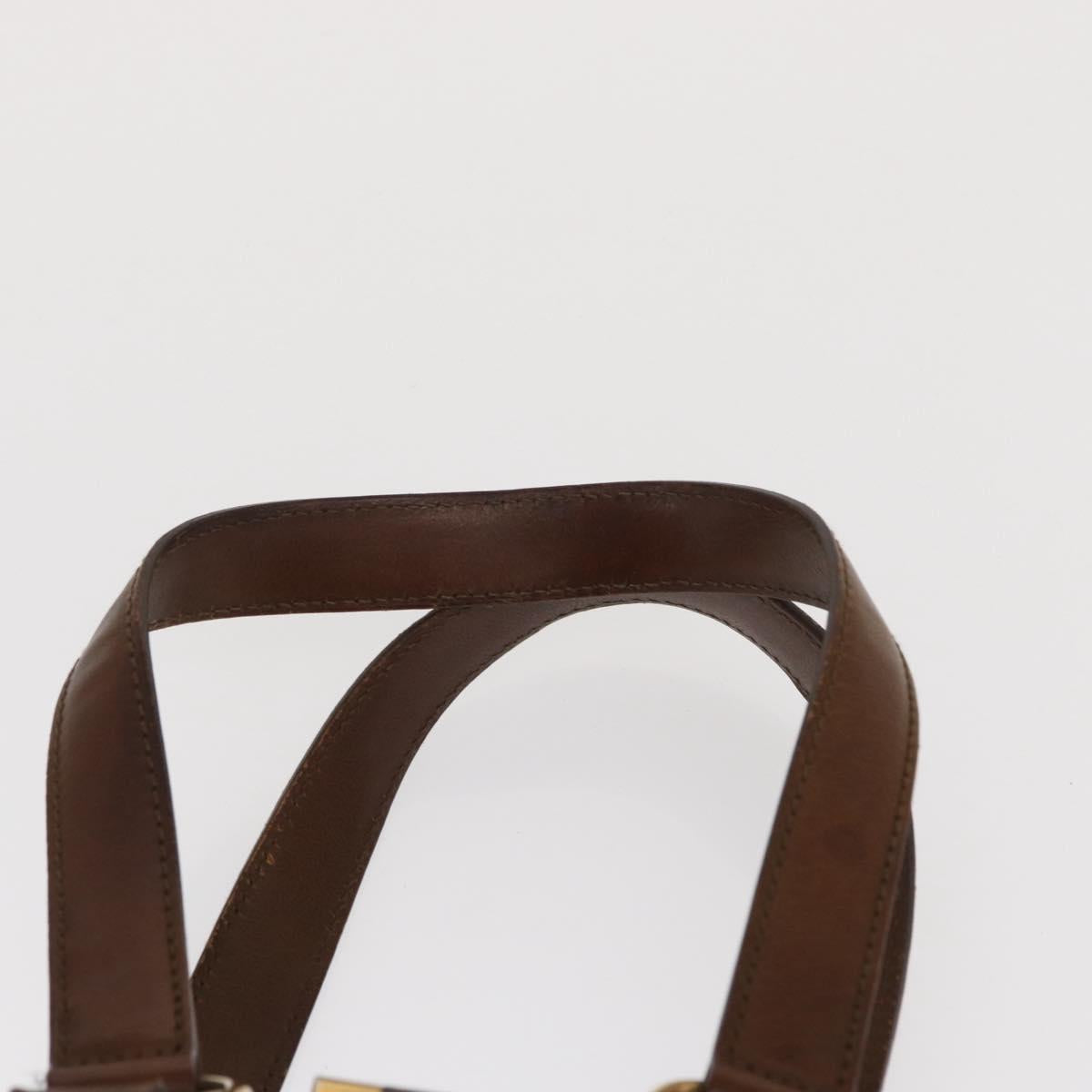 SAINT LAURENT Hand Bag Leather Brown Gold 156465 Auth BA10476