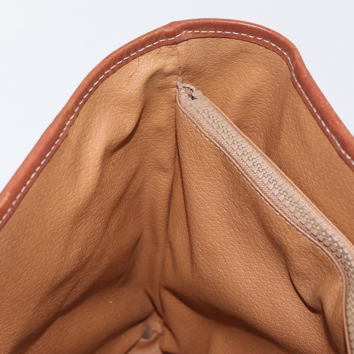 CELINE Macadam Canvas Tote Bag PVC Leather Brown Gold Auth BA10478