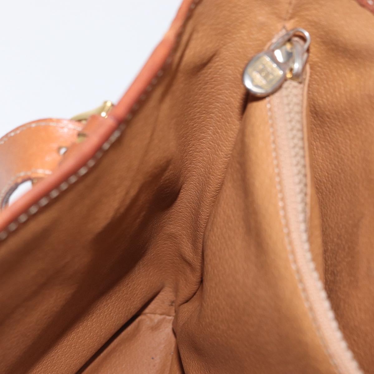 CELINE Macadam Canvas Tote Bag PVC Leather Brown Gold Auth BA10478
