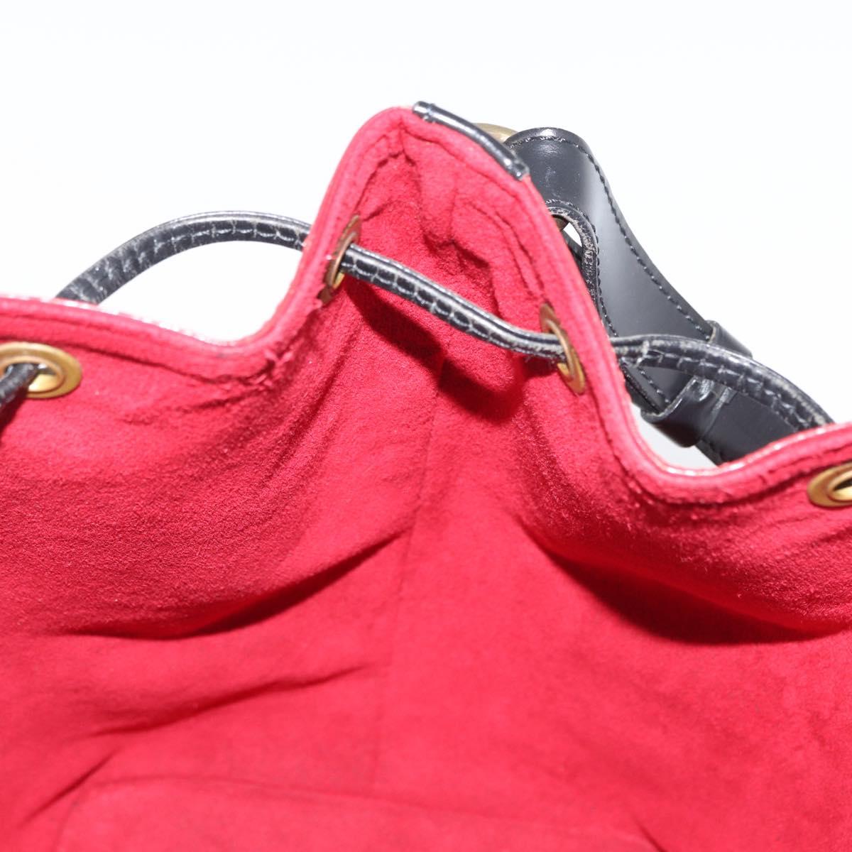 LOUIS VUITTON Epi Petit Noe Shoulder Bag Bicolor Black Red M44017 Auth BA10485