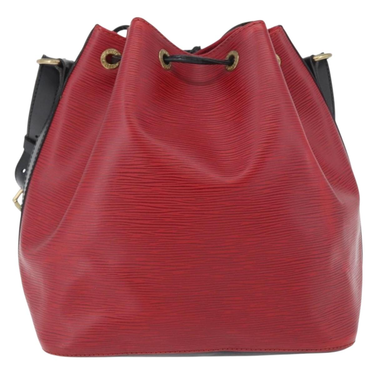 LOUIS VUITTON Epi Petit Noe Shoulder Bag Bicolor Black Red M44017 Auth BA10485