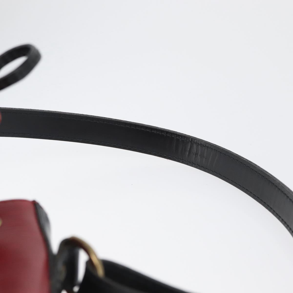 LOUIS VUITTON Epi Petit Noe Shoulder Bag Bicolor Black Red M44017 Auth BA10485