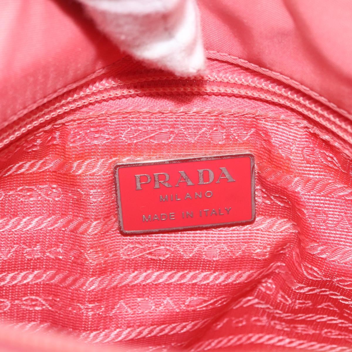 PRADA Tote Bag Nylon Pink Silver Auth BA10488