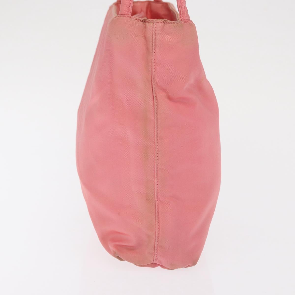PRADA Tote Bag Nylon Pink Silver Auth BA10488