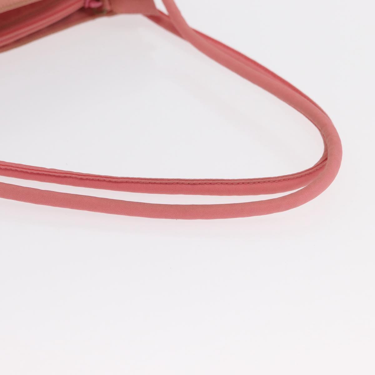 PRADA Tote Bag Nylon Pink Silver Auth BA10488