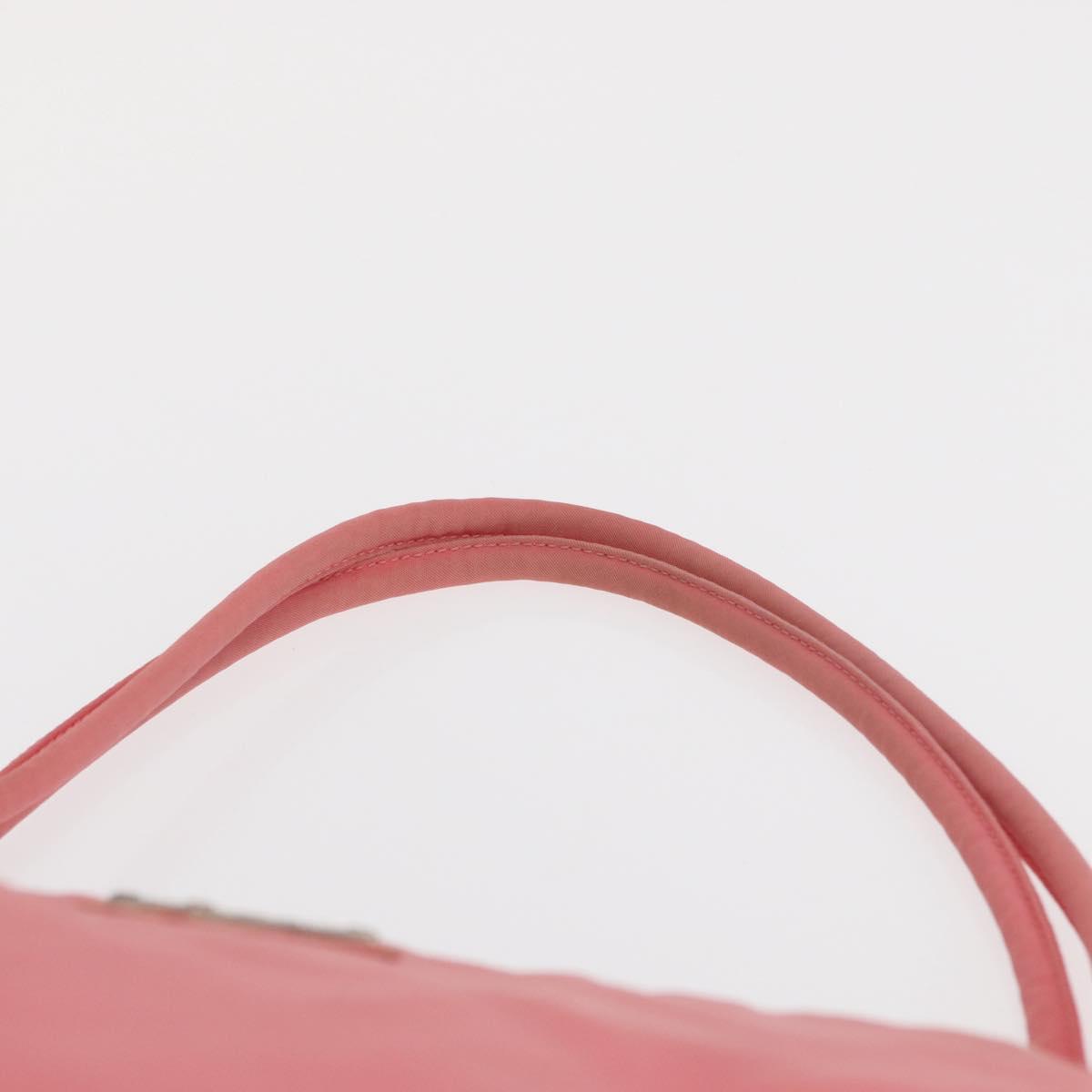 PRADA Tote Bag Nylon Pink Silver Auth BA10488