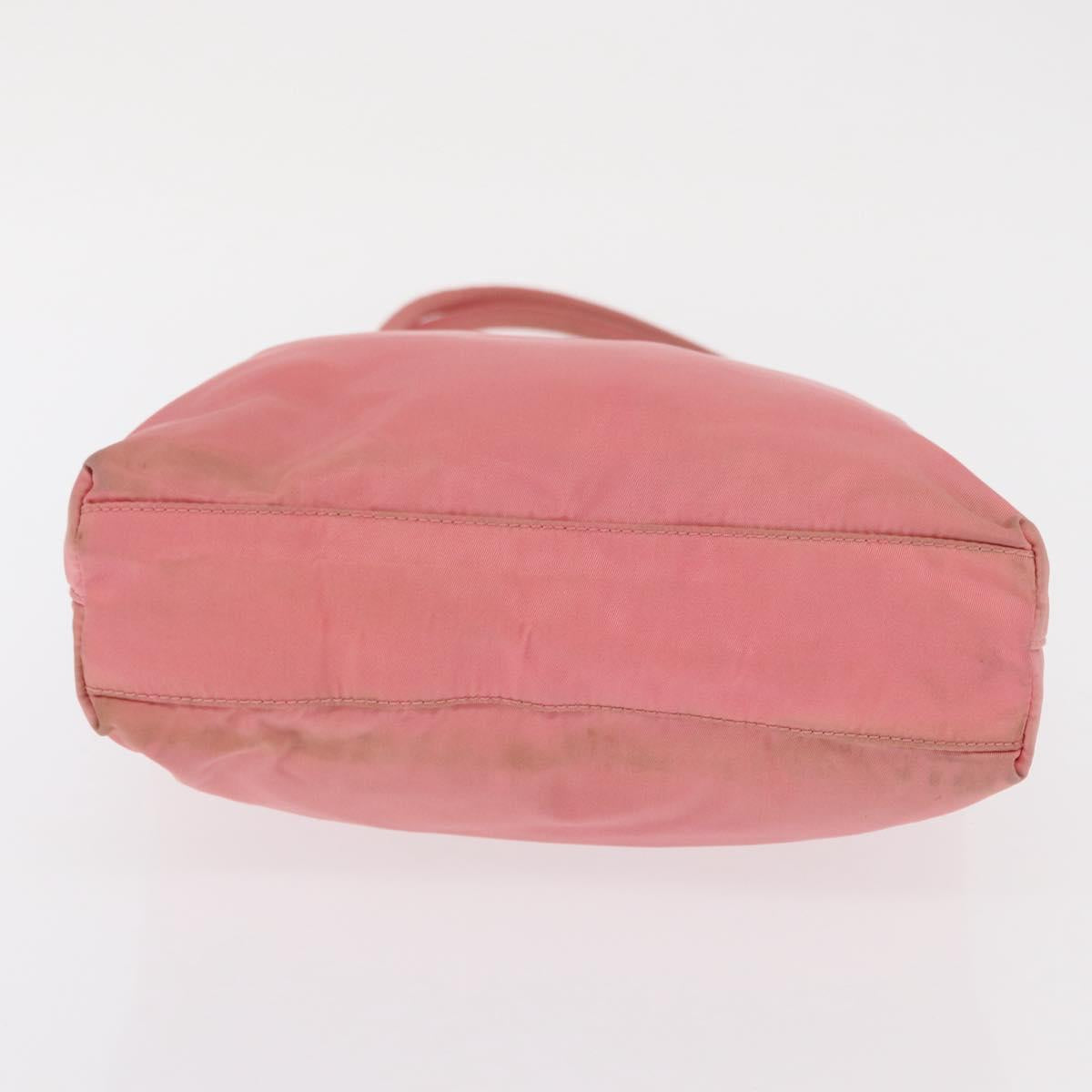 PRADA Tote Bag Nylon Pink Silver Auth BA10488