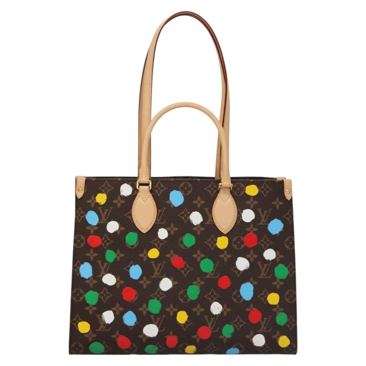 LOUIS VUITTON Monogram Painted Dots On the Go MM Bag M46379 LV Auth BA1048SM