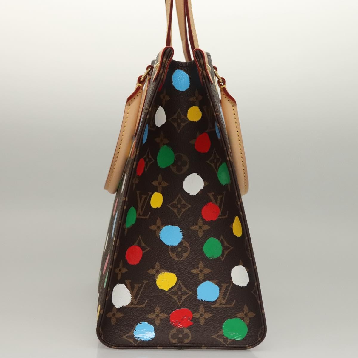 LOUIS VUITTON Monogram Painted Dots On the Go MM Bag M46379 LV Auth BA1048SM