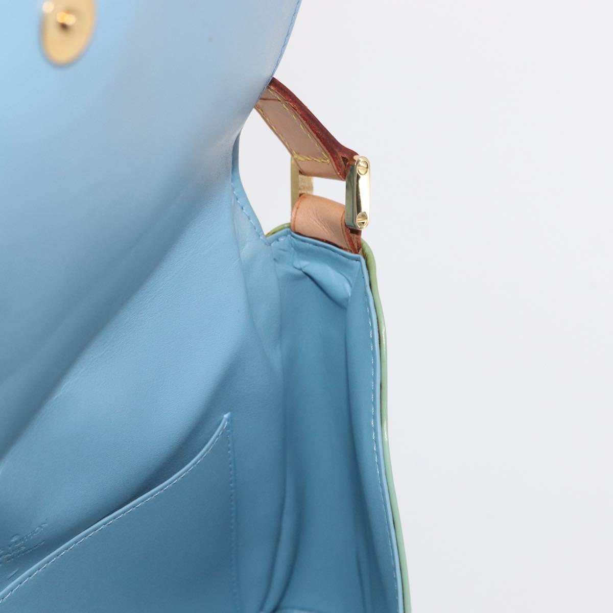 LOUIS VUITTON Monogram Vernis Thompson Street Bag Baby Blue M91009 Auth BA10490