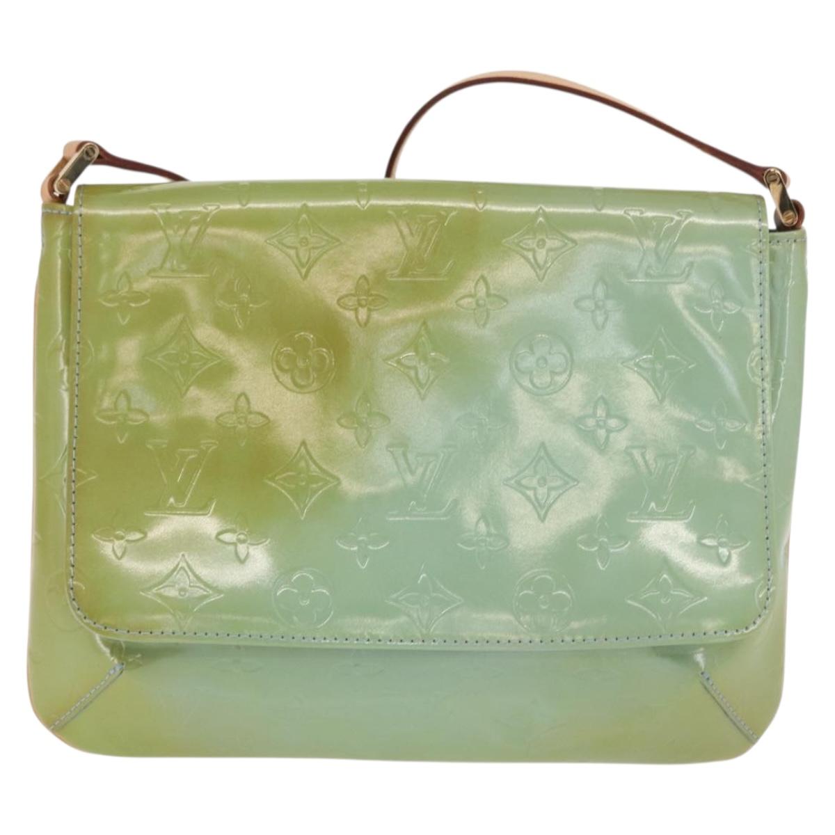 LOUIS VUITTON Monogram Vernis Thompson Street Bag Baby Blue M91009 Auth BA10490