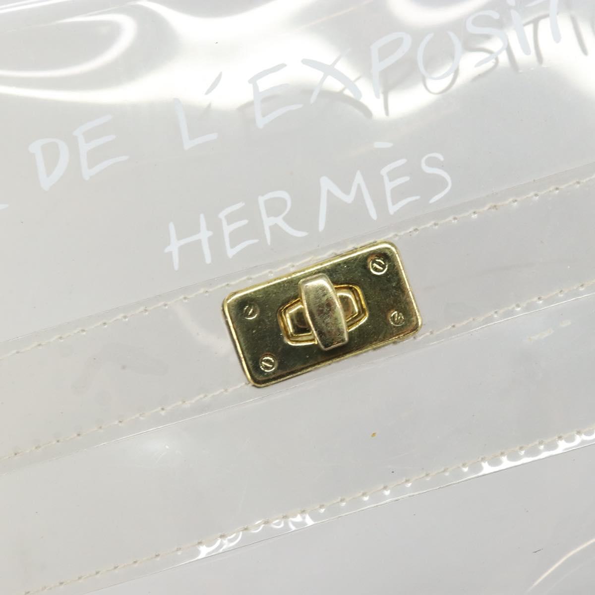 HERMES Vinyl Kelly Hand Bag Vinyl Clear Auth BA10499