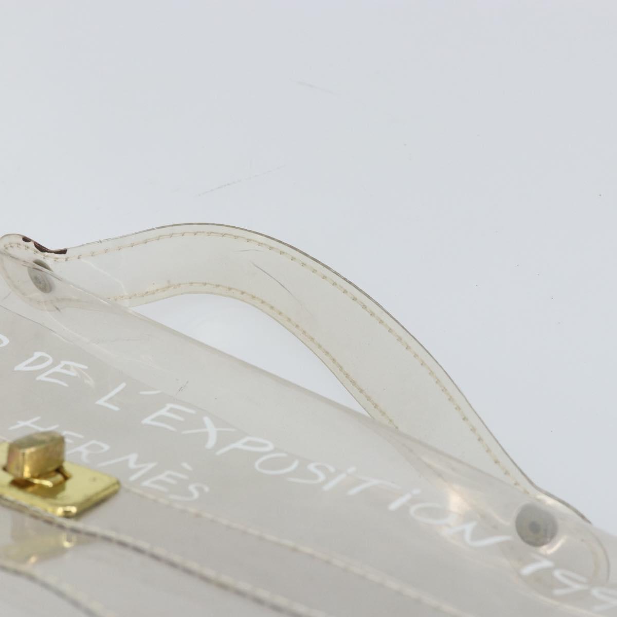 HERMES Vinyl Kelly Hand Bag Vinyl Clear Auth BA10499