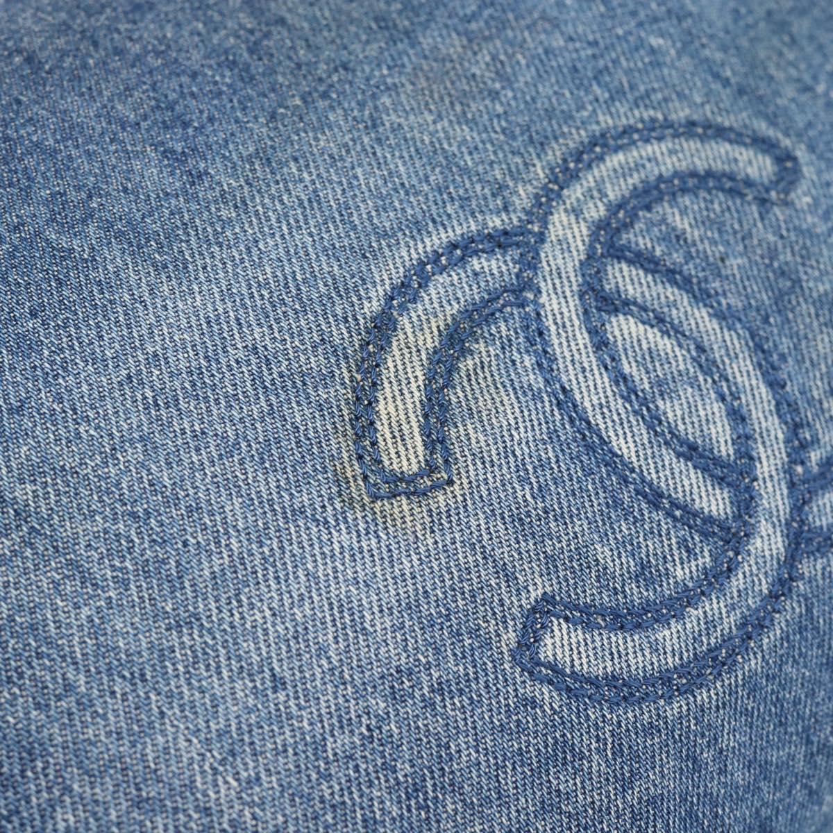 CHANEL Tote Bag Denim Blue CC Auth BA10505