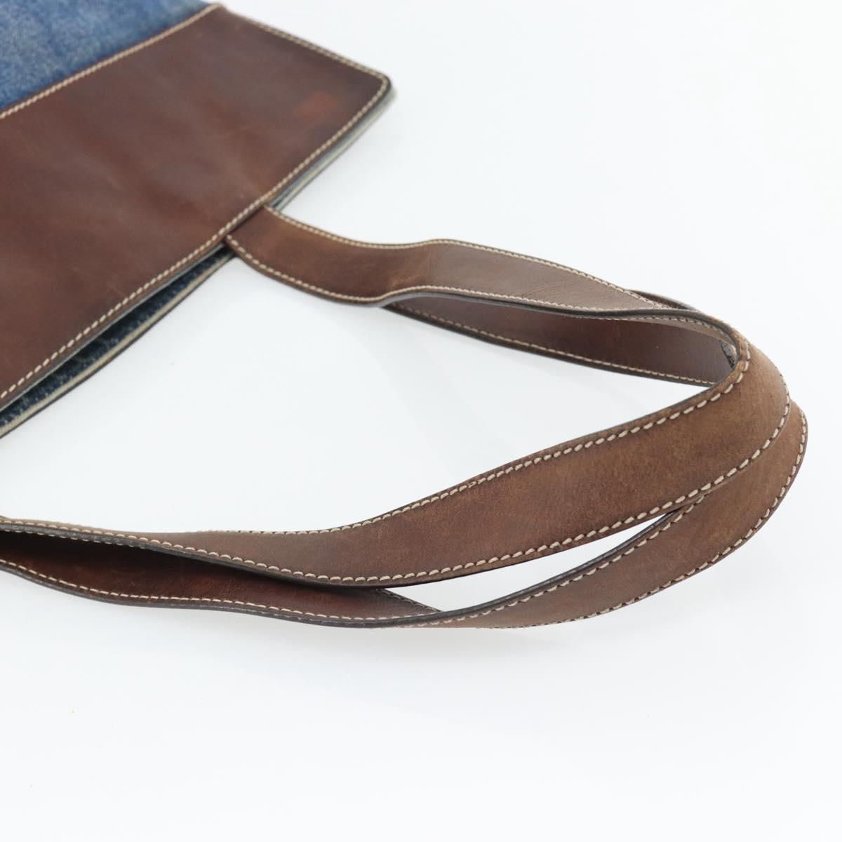 CHANEL Tote Bag Denim Blue CC Auth BA10505