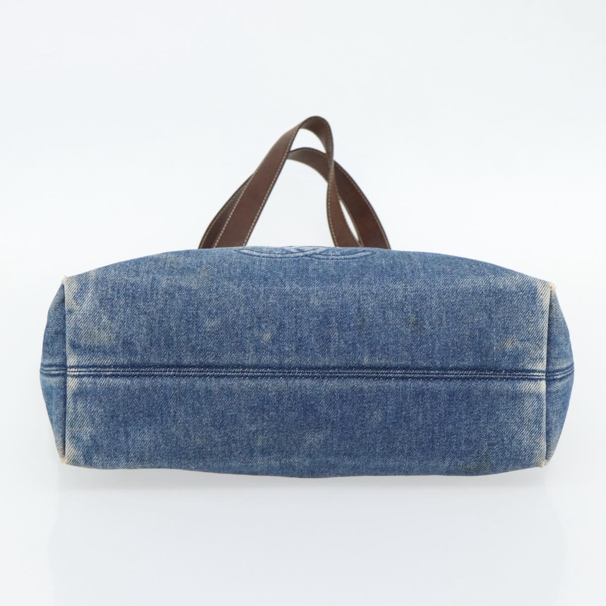 CHANEL Tote Bag Denim Blue CC Auth BA10505