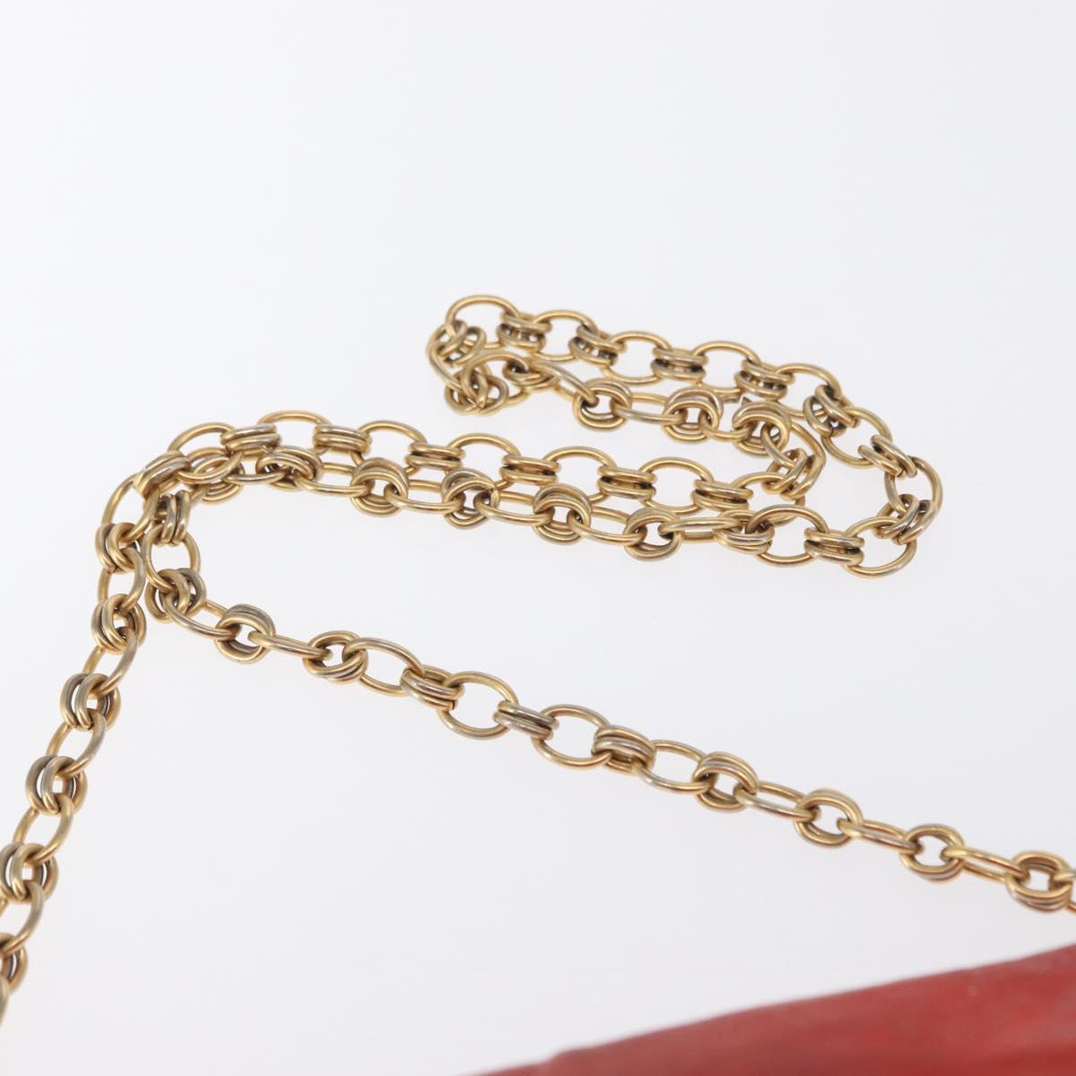 CHANEL Chain Shoulder Bag Lamb Skin Red Gold CC Auth BA10508