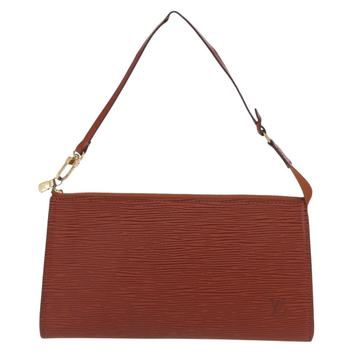 LOUIS VUITTON Epi Pochette Accessoires Pouch Brown M52953 LV Auth BA10518