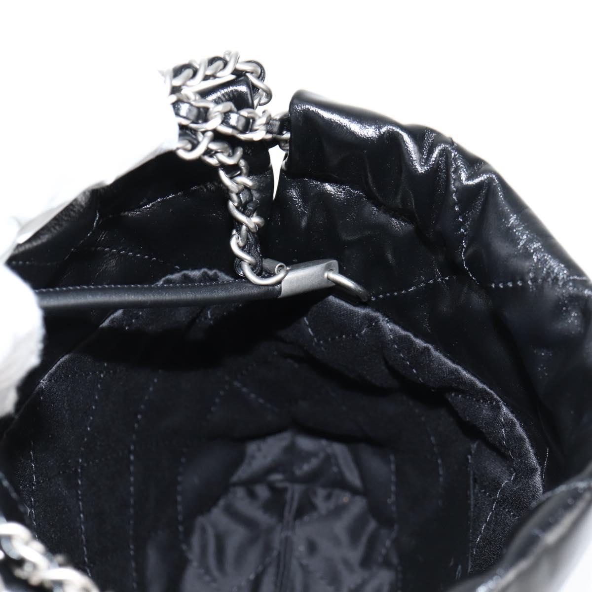 CHANEL Chanel 22 Small Matelasse Chain Bag Lamb Skin 2way Black CC Auth BA1051SM