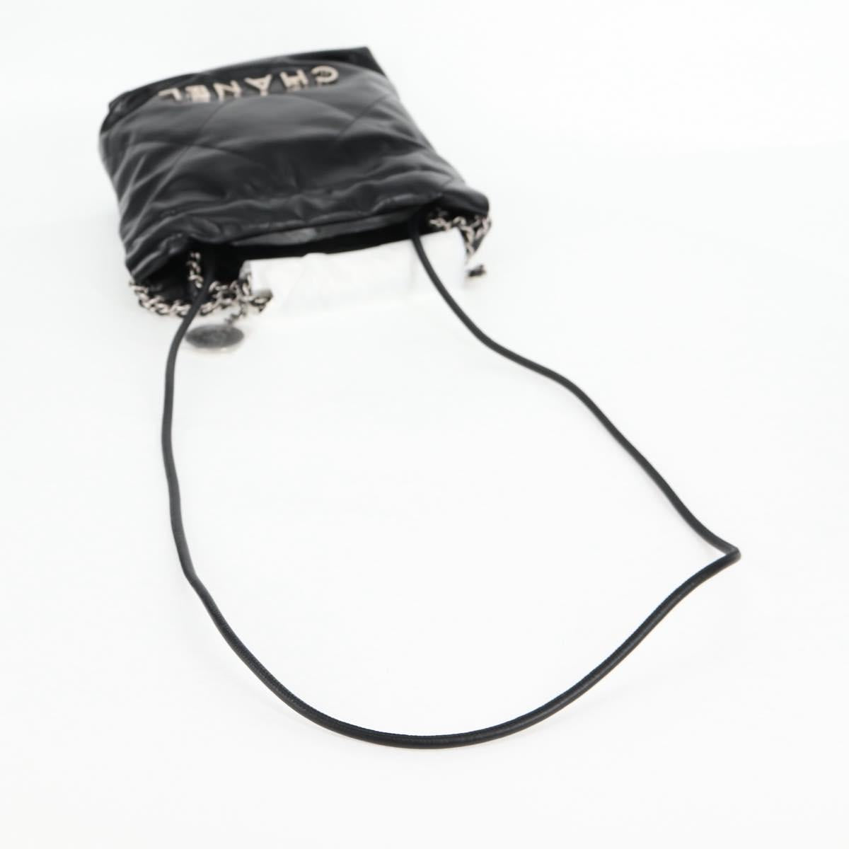 CHANEL Chanel 22 Small Matelasse Chain Bag Lamb Skin 2way Black CC Auth BA1051SM