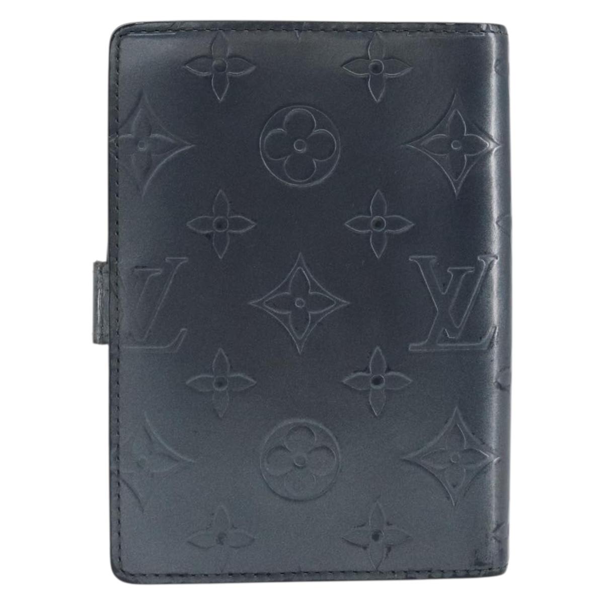 LOUIS VUITTON MonogramMat Agenda PM Day Planner Cover Blue R20935 Auth BA10521