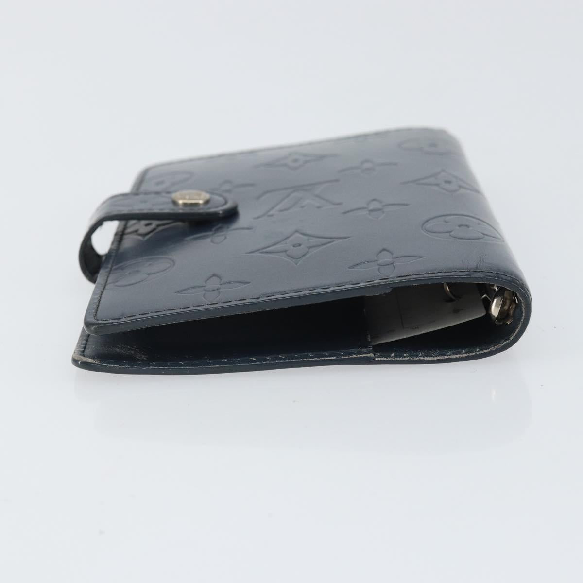 LOUIS VUITTON MonogramMat Agenda PM Day Planner Cover Blue R20935 Auth BA10521