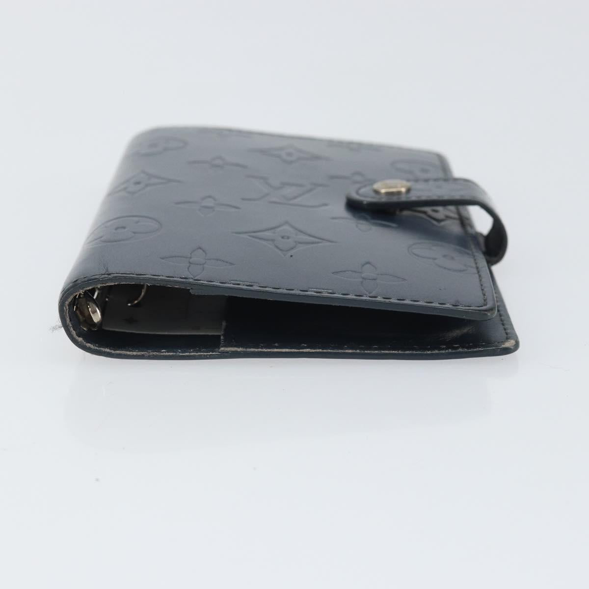LOUIS VUITTON MonogramMat Agenda PM Day Planner Cover Blue R20935 Auth BA10521