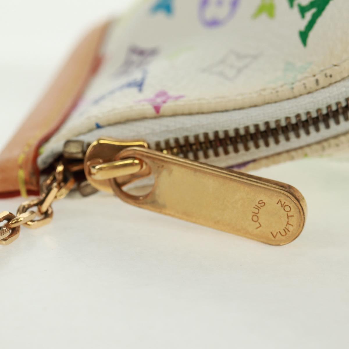 LOUIS VUITTON Monogram Multicolor Berlango Coin Purse White M58028 Auth BA10526V