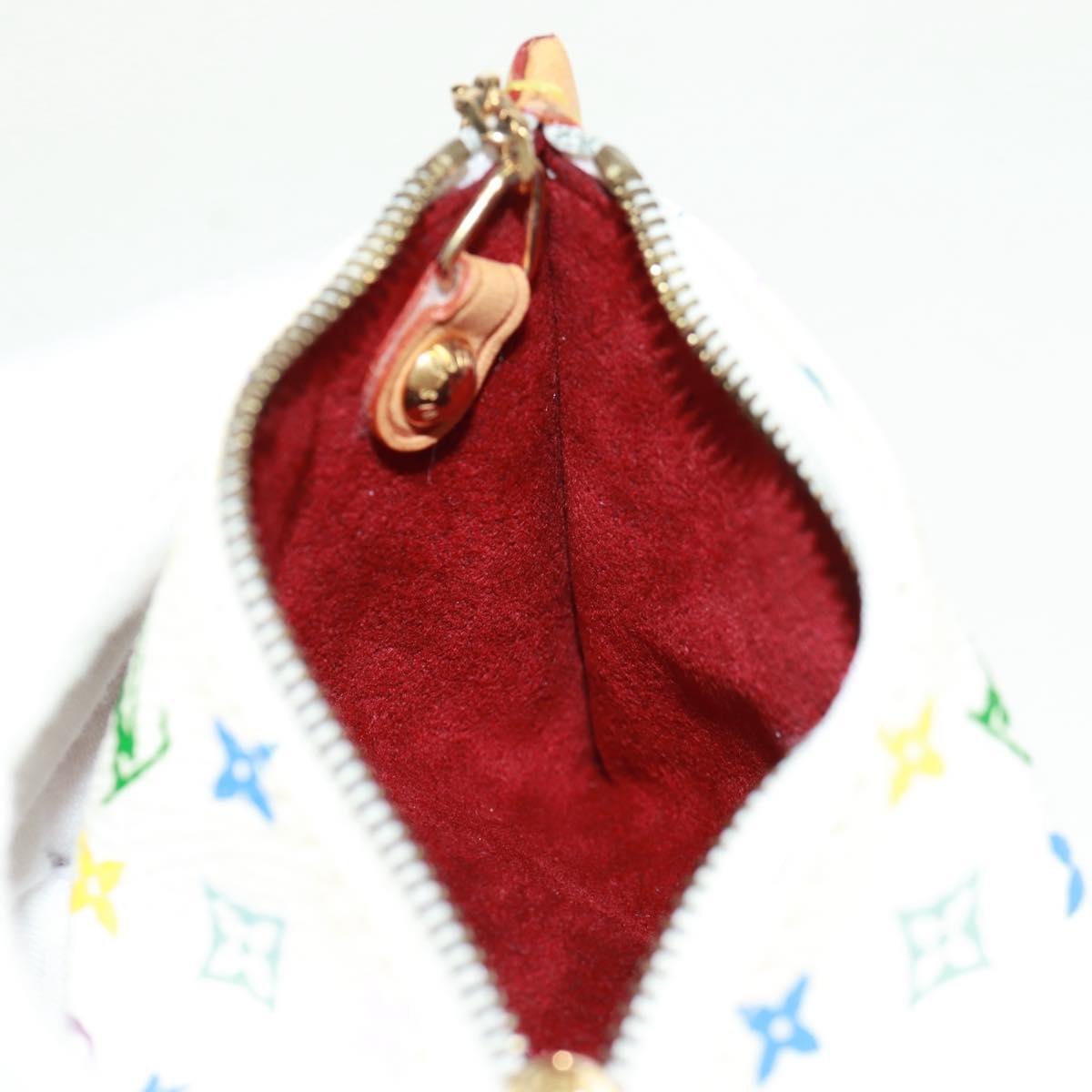 LOUIS VUITTON Monogram Multicolor Berlango Coin Purse White M58028 Auth BA10526V