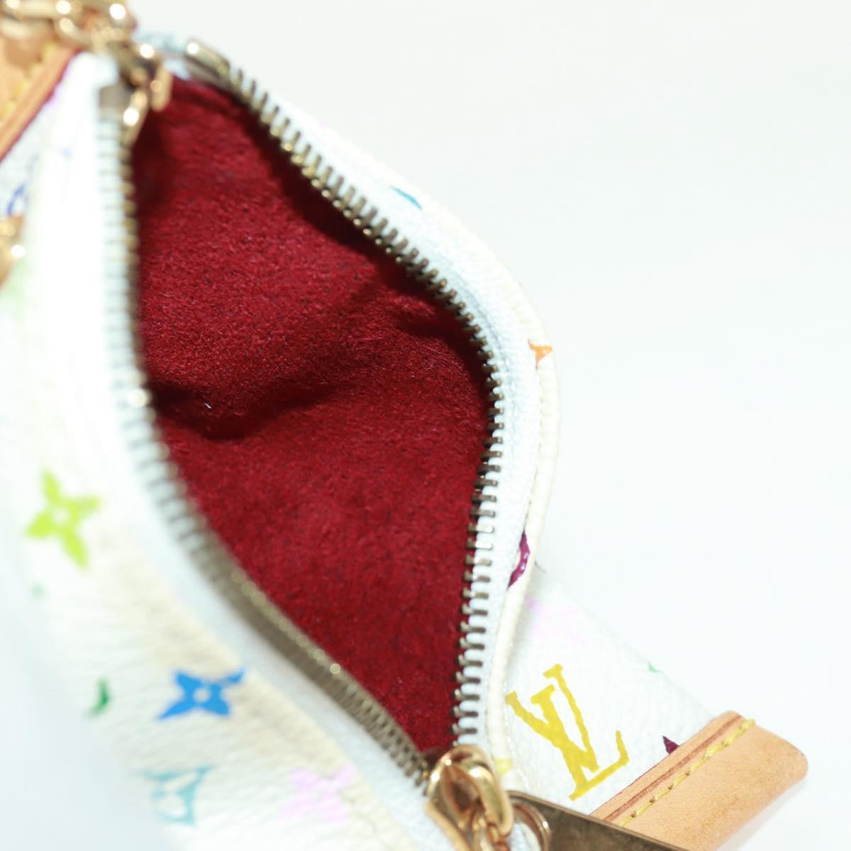 LOUIS VUITTON Monogram Multicolor Berlango Coin Purse White M58028 Auth BA10526V