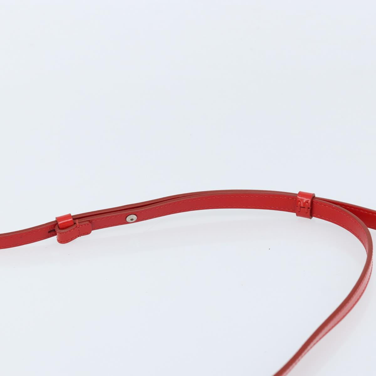 Salvatore Ferragamo Gancini Shoulder Bag Leather Red Silver Auth BA10529