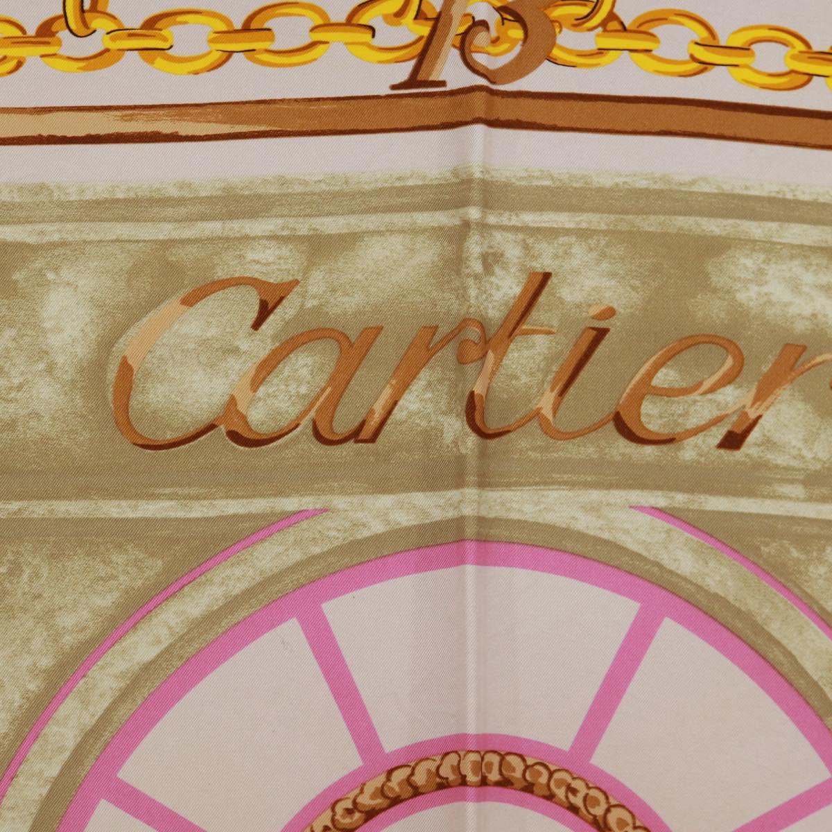 CARTIER Scarf Silk Pink Auth BA10533